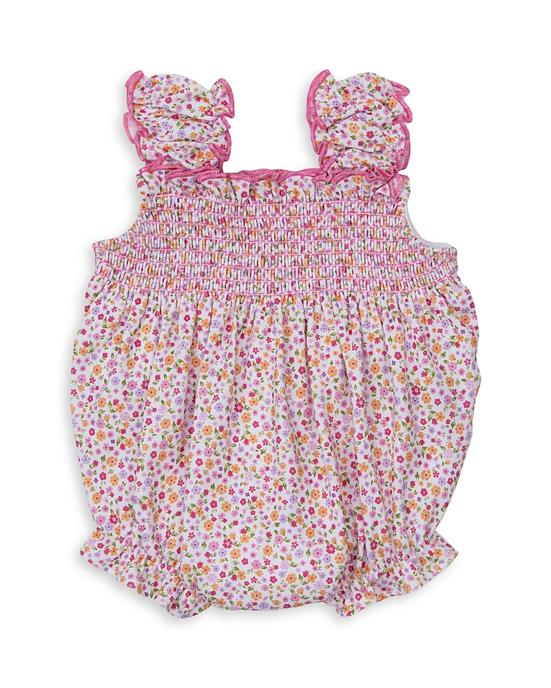 Kissy Kissy Kissy Kissy Girls' Floral Print Smocked Bubble Romper