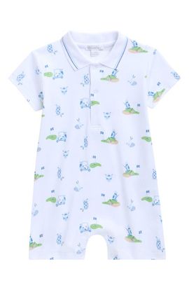 Kissy Kissy Kissy Kissy Print Pima Cotton Polo Romper