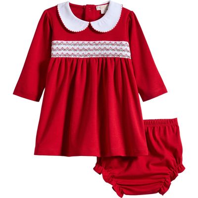 Kissy Kissy Kissy Kissy Smocked Pima Cotton Dress & Bloomers Set