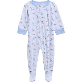Kissy Kissy Kissy Kissy Zip-Up Pima Cotton Footie