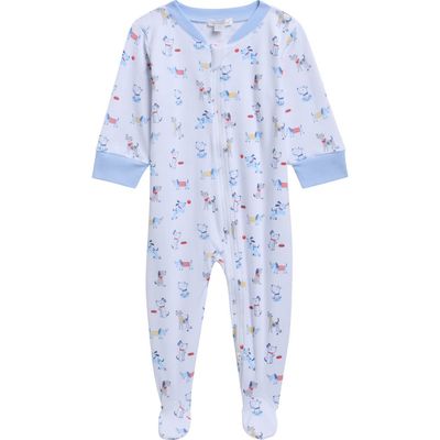 Kissy Kissy Kissy Kissy Zip-Up Pima Cotton Footie