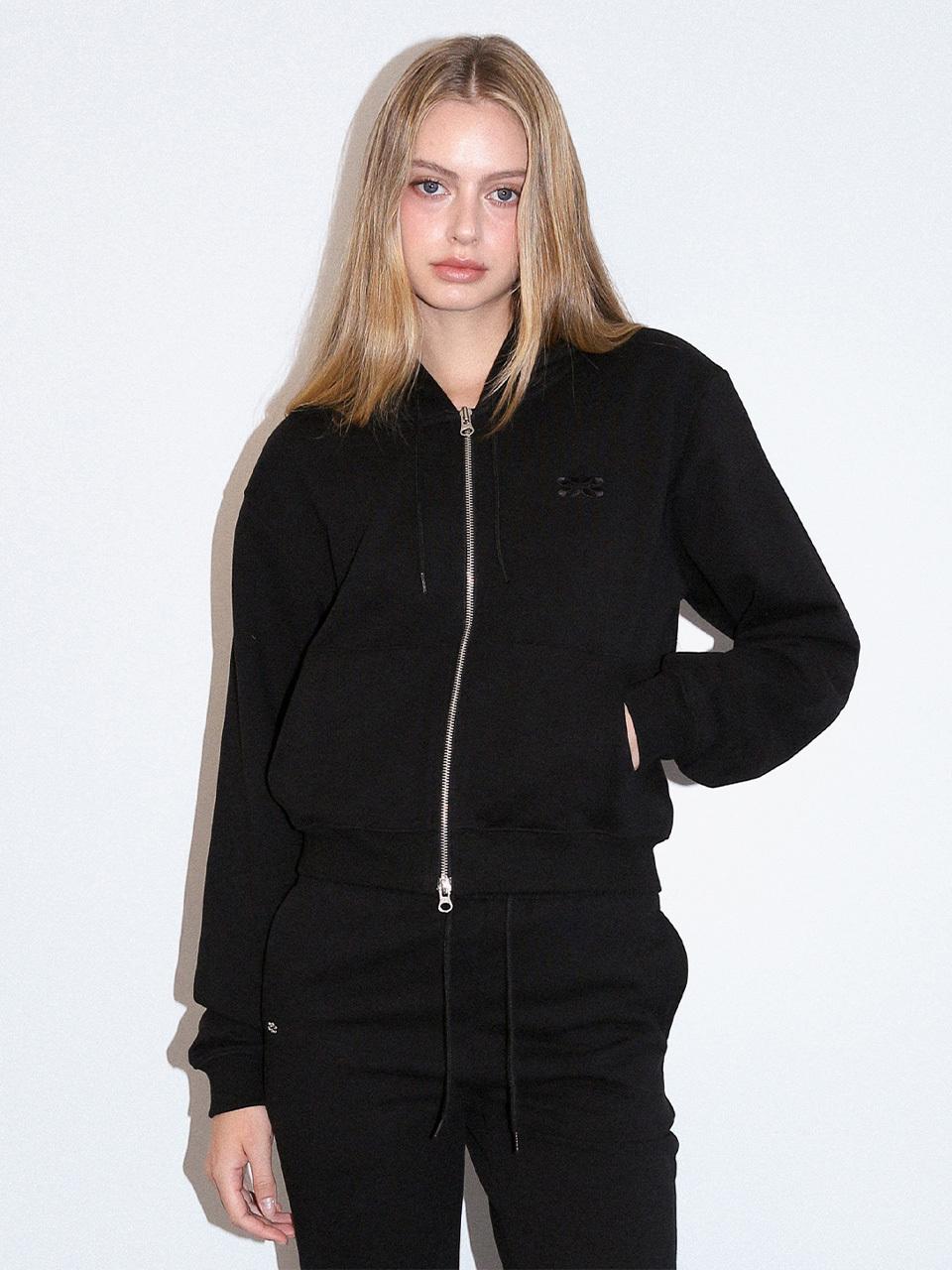 KISYNING Calm Mood Symbol Zip-up Hoodie [Black]