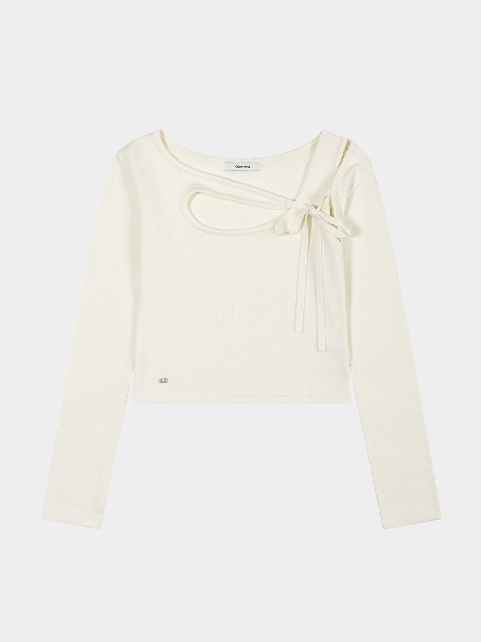 KISYNING Connect Hole Ribbon Rib Knit (Beige)