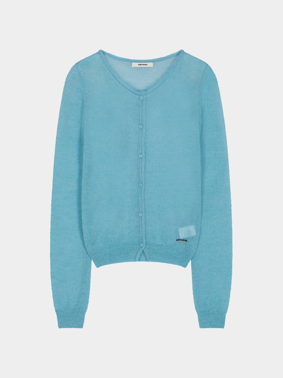 KISYNING Denish See-Through Cardigan [Blue]