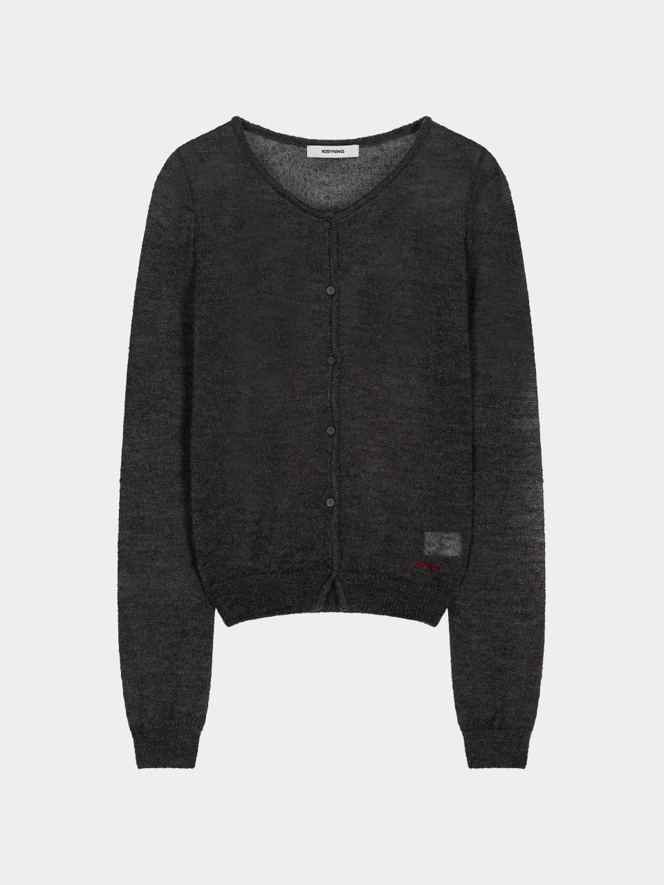 KISYNING Denish See-Through Cardigan (Charcoal)