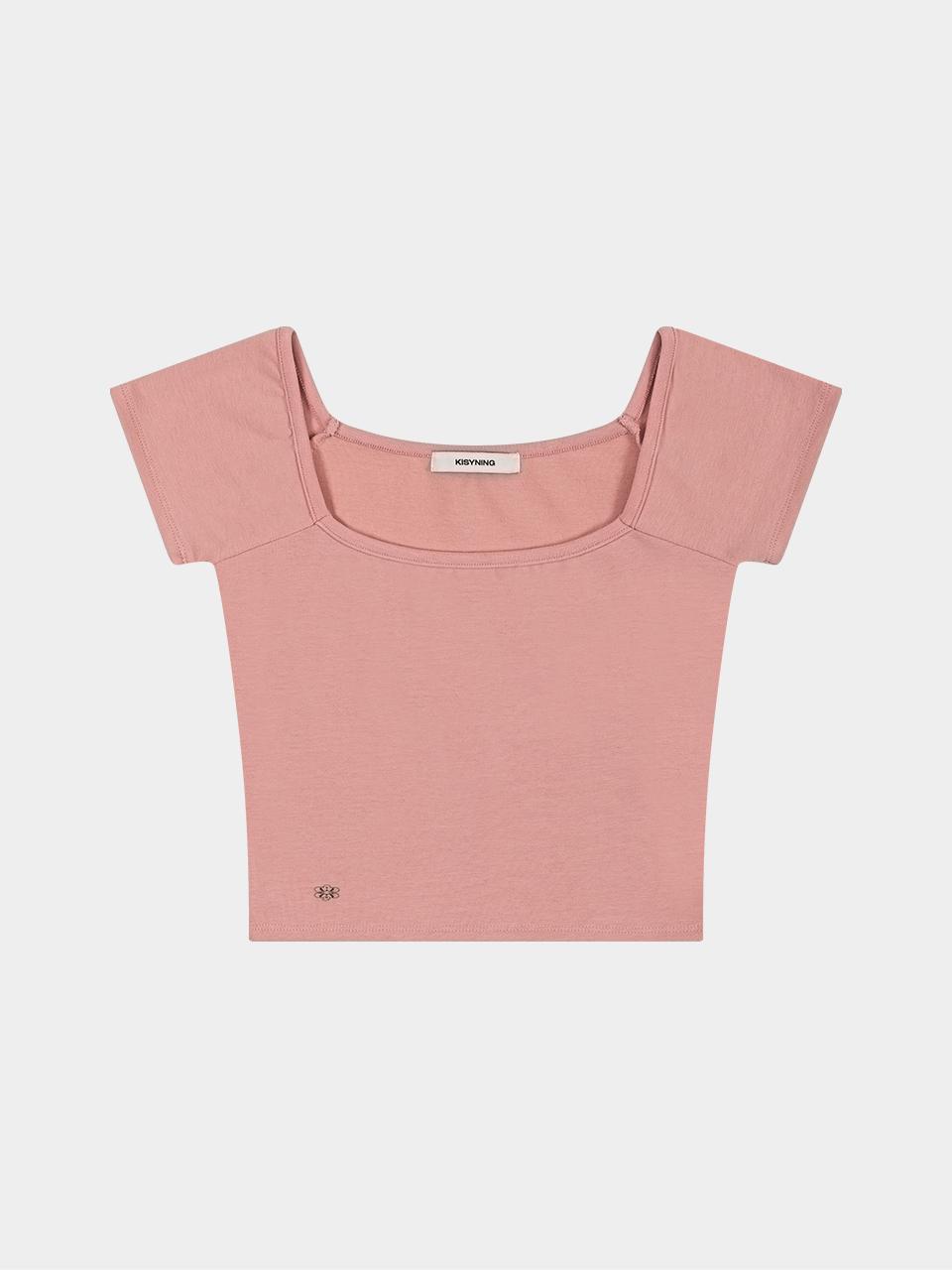 KISYNING Metal Symbol Square Round Neck (Pink)