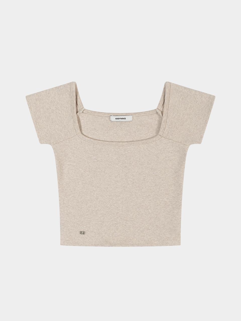 KISYNING Metal Symbol Square Round Neck (thick version) - Beige