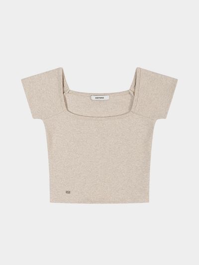 KISYNING Metal Symbol Square Round Neck (thick version) - Beige
