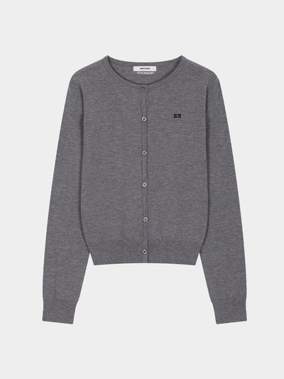 KISYNING New Classic Crew Neck Cardigan (Gray)