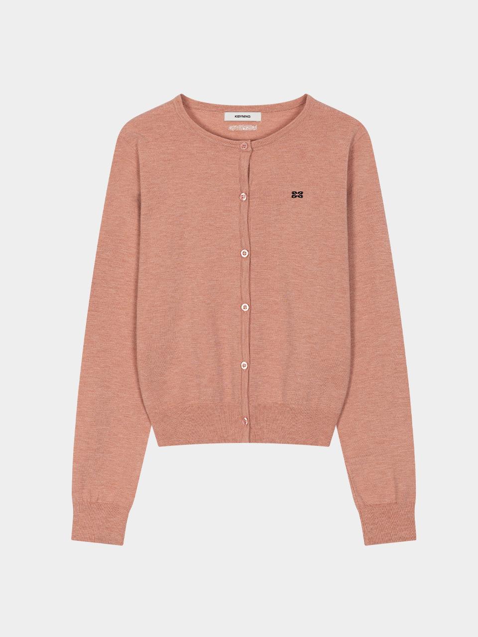 KISYNING New Classic Crew Neck Cardigan (Pink)