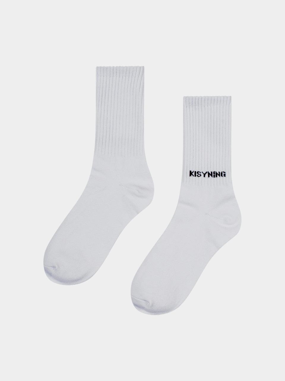 KISYNING Premium Cotton Blend Basic Logo Socks [white]
