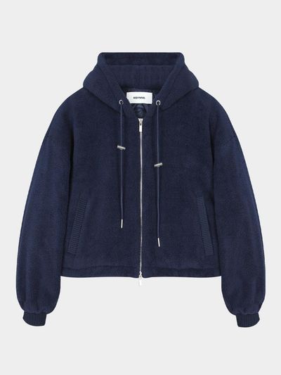 KISYNING Soft Fluffy Hoodie Zip-up (Navy)