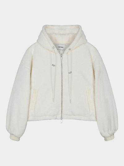 KISYNING Soft Fluffy Hoodie Zip-up (White)