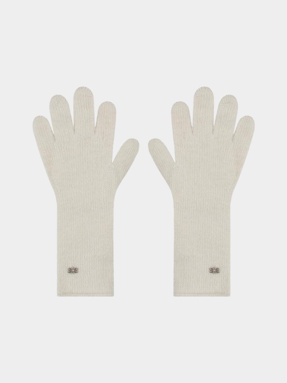 KISYNING Soft Wool Finger Hole Long Gloves [beige]