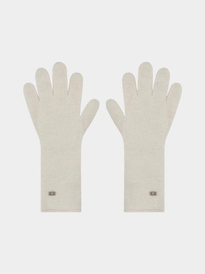 KISYNING Soft Wool Finger Hole Long Gloves [beige]