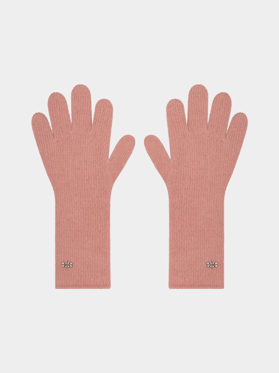 KISYNING Soft Wool Finger Hole Long Gloves [Pink]