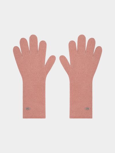 KISYNING Soft Wool Finger Hole Long Gloves [Pink]