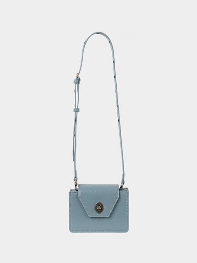KISYNING Square Structured Water-resistant Mini Bag [Ash Blue]