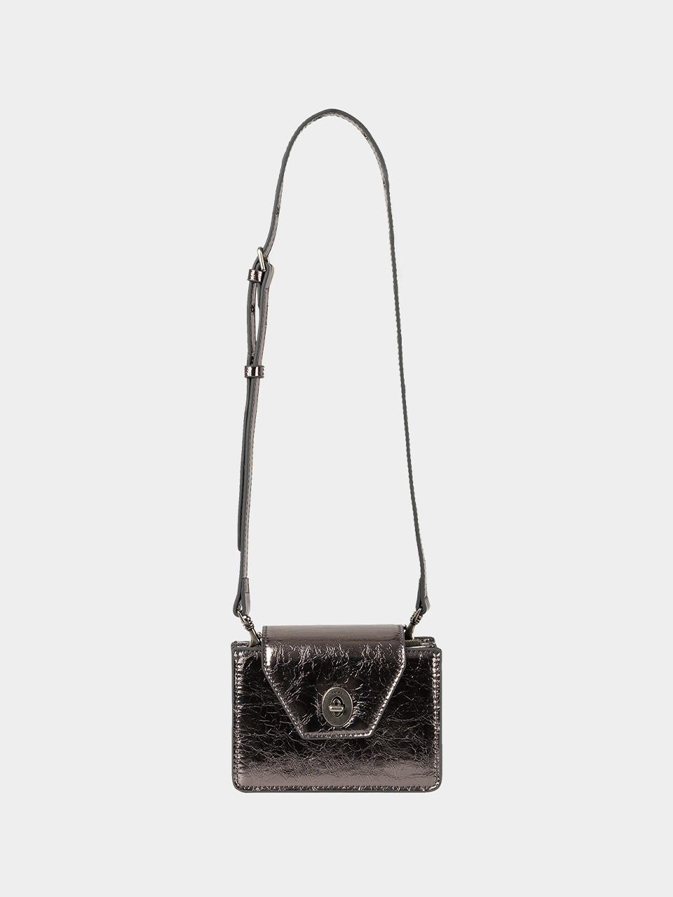 KISYNING Square Travel Mini Compact Bag [Chrome Silver]