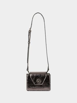 KISYNING Square Travel Mini Compact Bag [Chrome Silver]
