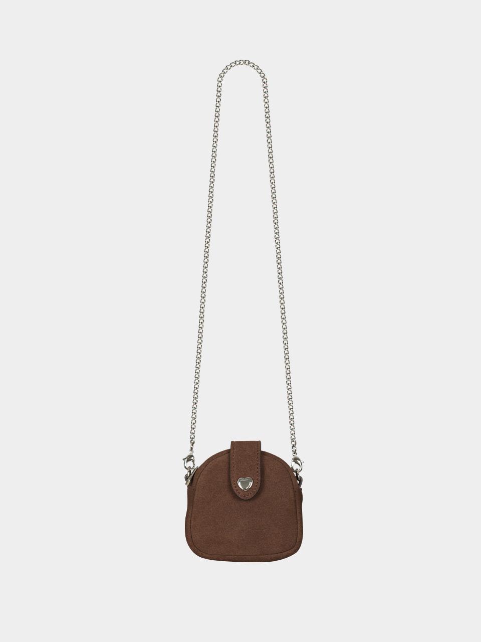 KISYNING Suede Half Moon Compact Bag [Brown]