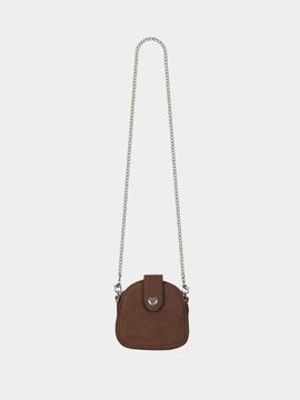 KISYNING Suede Half Moon Compact Bag [Brown]