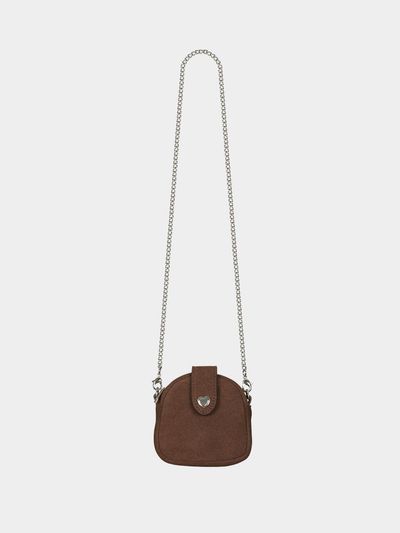 KISYNING Suede Half Moon Compact Bag [Brown]