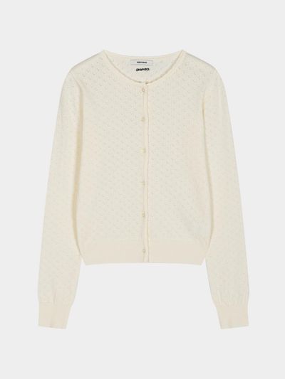 KISYNING Whipped Floral Punching Cardigan [WHITE]