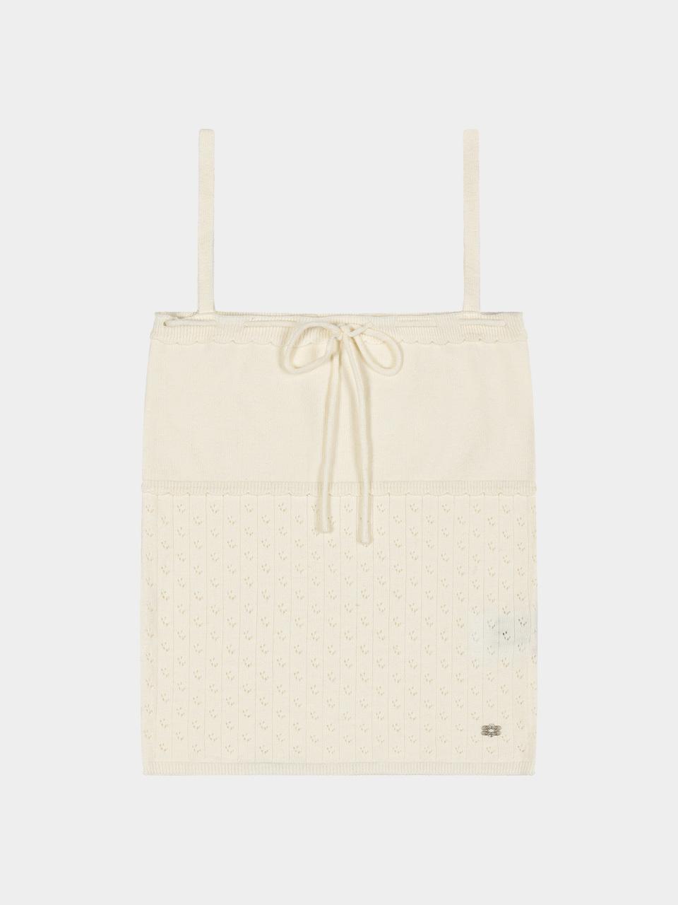 KISYNING Whipped Floral Punching Sleeveless Tank [Cream]