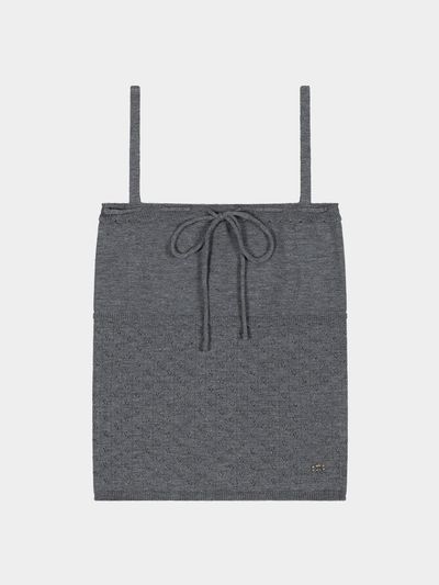 KISYNING Whipped Floral Punching Sleeveless Tank (Gray)
