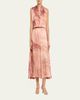 Kiton Feather-Print Silk A-Line Midi Skirt - 2