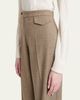 Kiton Herringbone Wool-Cashmere Wide-Leg Trousers - 5