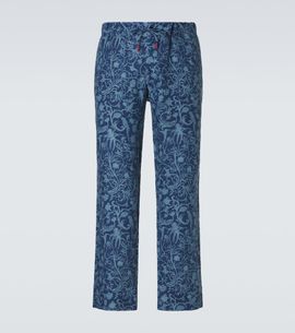 Kiton Kiton Printed linen straight pants