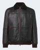 Kiton Kiton Shearling-trimmed leather bomber jacket - 1