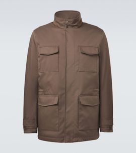 Kiton Kiton Suede-trimmed technical jacket