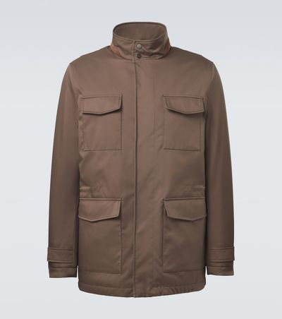 Kiton Kiton Suede-trimmed technical jacket