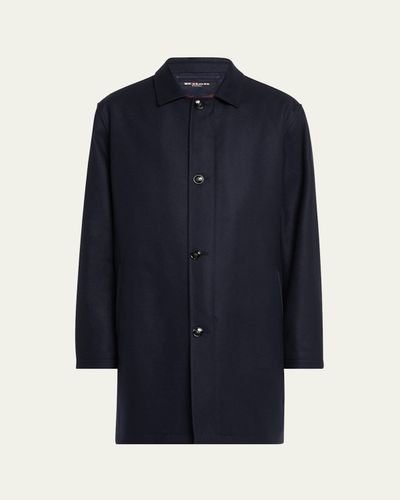 Kiton Men's Cashmere Concealed-Zip Car Coat