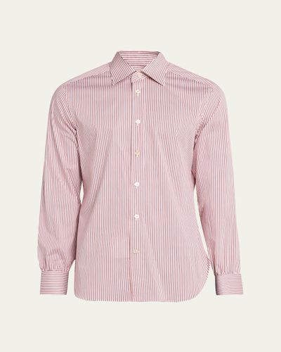 Kiton Men's Cotton-Stretch Multi-Stripe Sport Shirt