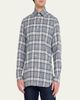 Kiton Men's Cotton Plaid Classic Fit Button-Down Shirt - 4