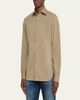 Kiton Men's Herringbone Cotton and Lyocell Sport Shirt - 4