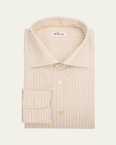 Kiton Men's Multi-Stripe Cotton Dress Shirt