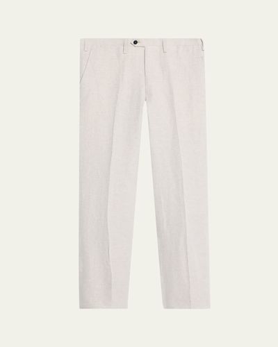 Kiton Men's Twill Flat-Front Pants