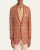 Kiton Men's Windowpane Check Single-Breasted Sport Coat - 4