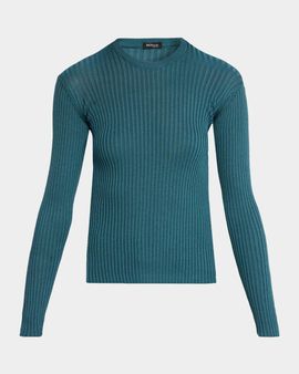 Kiton Rib-Knit Silk Sweater