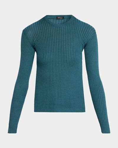 Kiton Rib-Knit Silk Sweater