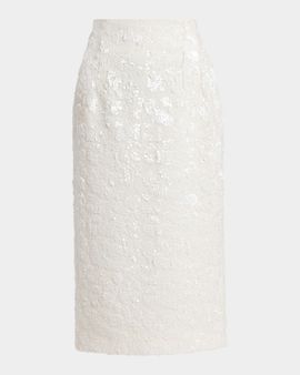 Kiton Sequined Tweed Midi Skirt