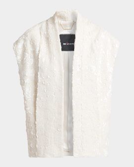 Kiton Sequined Tweed Open Jacket