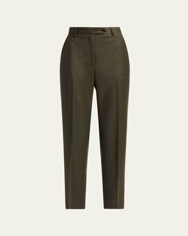 Kiton Shimmer Wool-Blend Straight Trousers