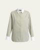 Kiton Striped Cashmere Poplin Button-Down Shirt - 1