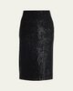Kiton Striped Sequined Midi Pencil Skirt - 1